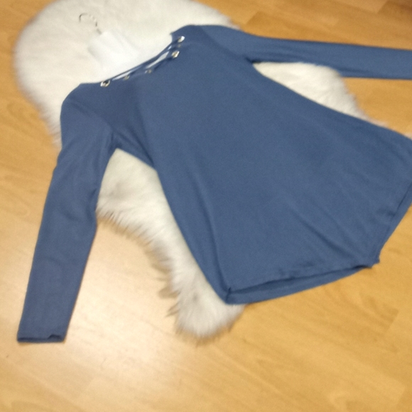Belle by Belldini Blue Bling Tunic Top - Picture 9 of 13